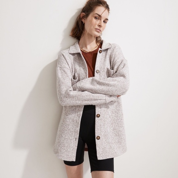 MWL Women Oversized (Re)sourced Sweater Fleece Shirt-Jacket Sized M - Picture 1 of 9